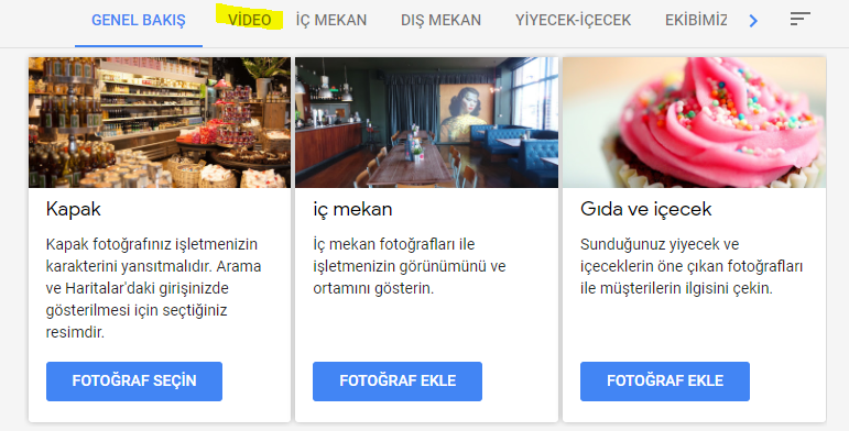 Google My Business Video Desteği