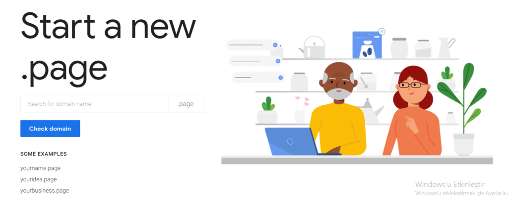 Yeni Alan Adı .page Kayıt Sayfası
