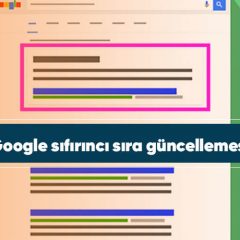 Google sıfırıncı sıra güncellemesi