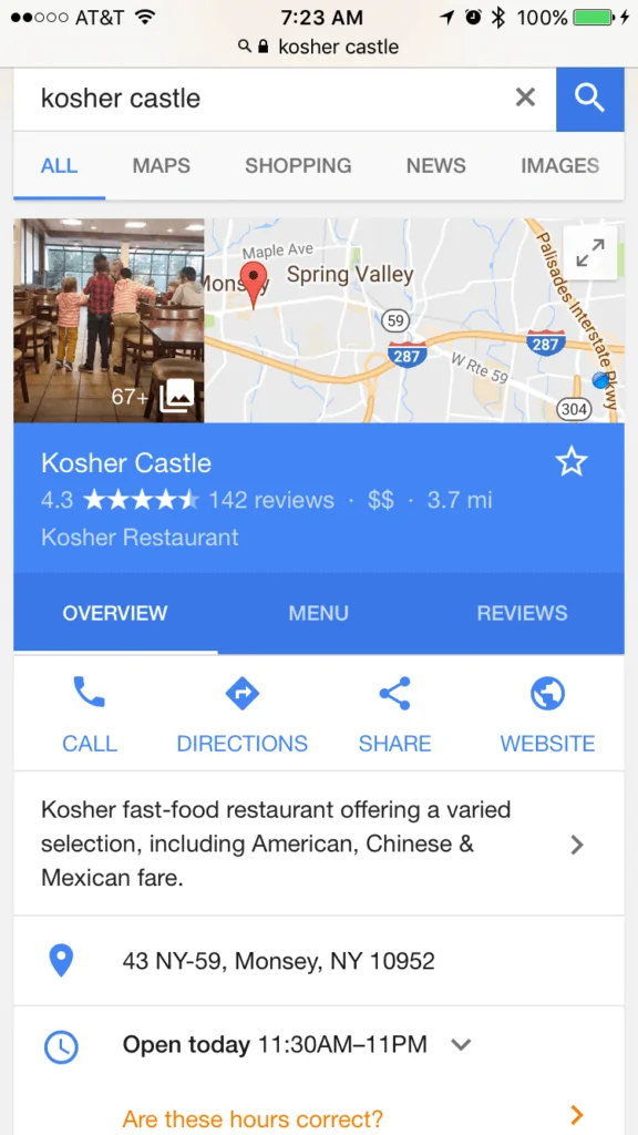 Google Arama Sonuçlarına Restoranların Menü Sekmesini Ekliyor