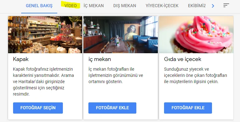 Google My Business Video Desteği