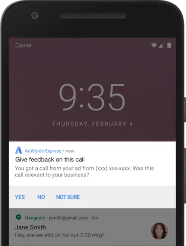 Google AdWords Express'e Kaçırılan Çağrılar İçin Bildirim Özelliği Geldi
