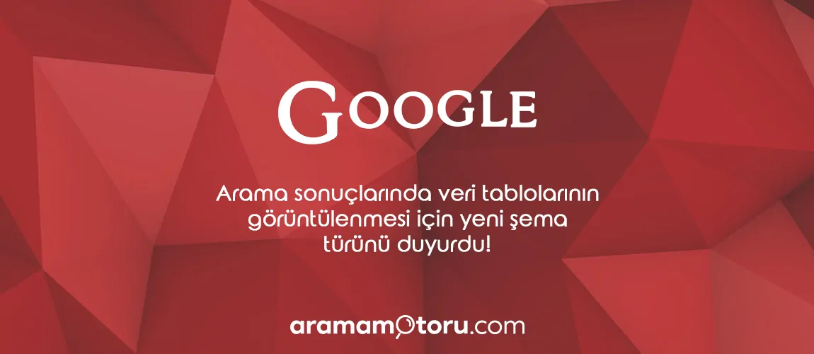 Google veri tabloları görünümü için yeni şema türü duyurdu