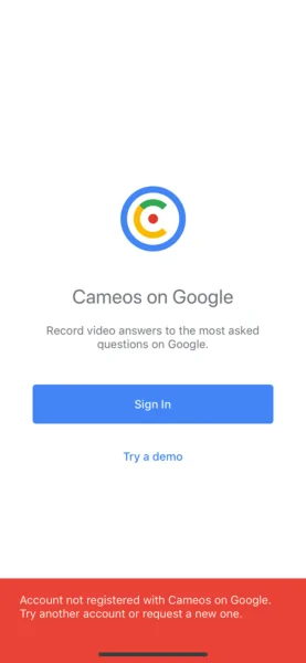 Google Cameos Erişim Hatası