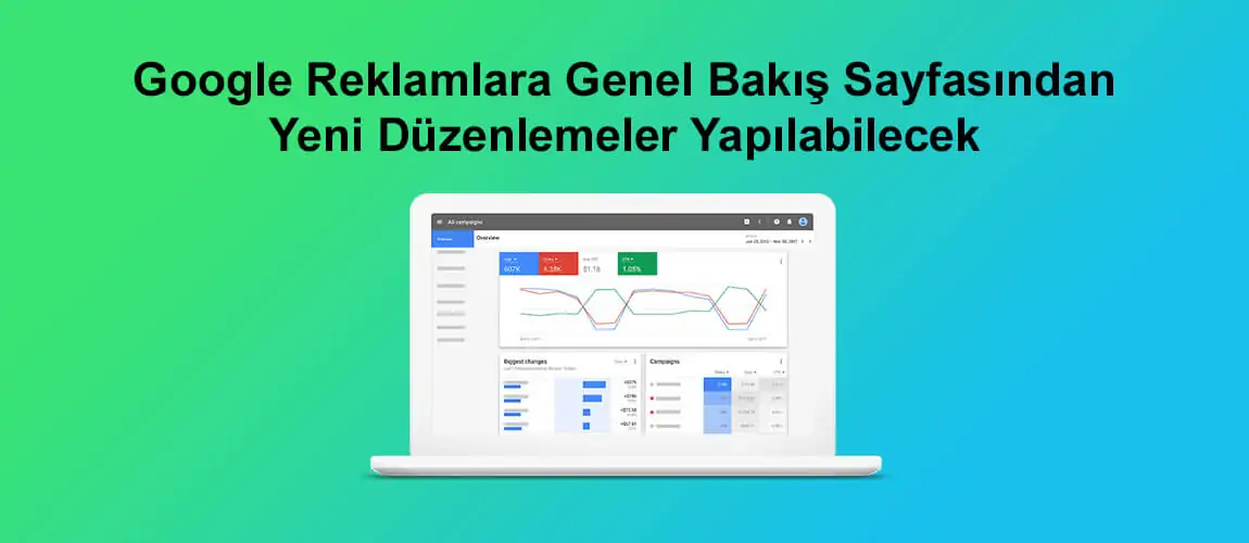 Google Reklamlara Genel Bakış Sayfasından Yeni Düzenlemeler Yapılabilecek