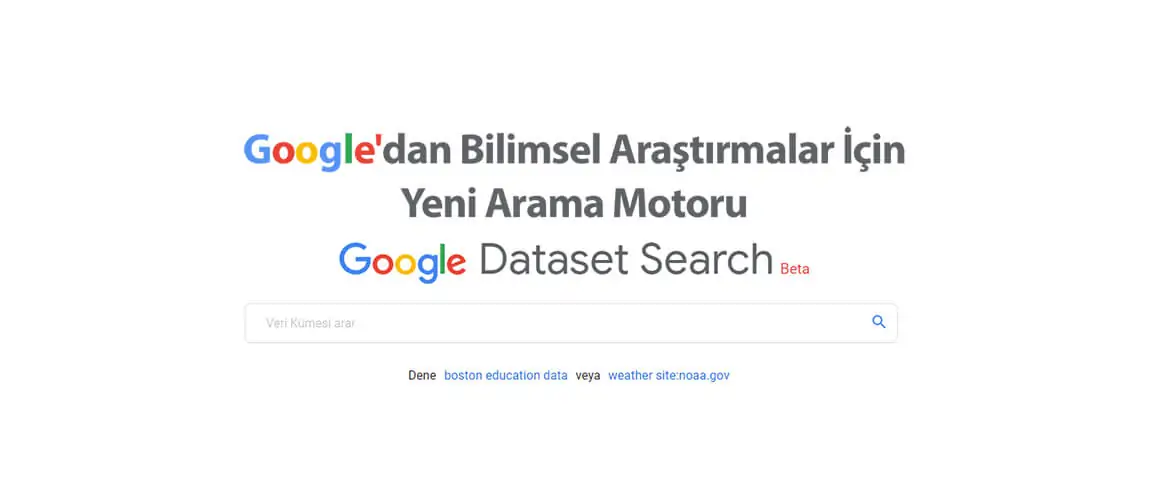 Google'dan Bilimsel Araştırmalar İçin Yeni Arama Motoru Dataset Search