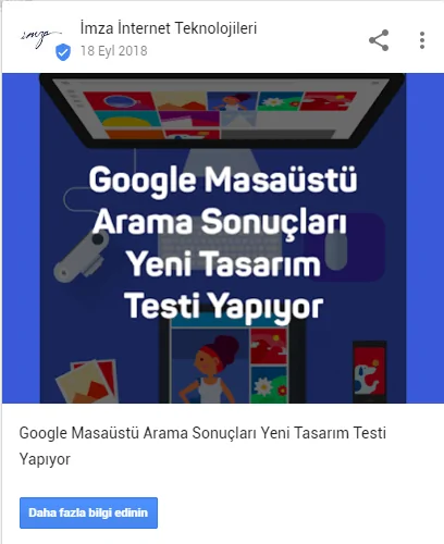 Google My Business Örnek Yayın