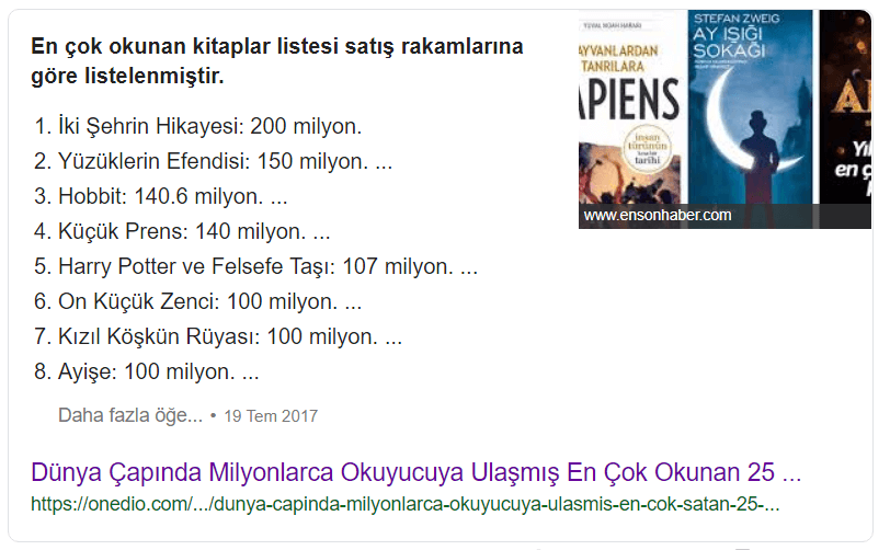 Google, Sıfırıncı Sırada Birden Fazla Siteden Veri Göstermeye Başladı