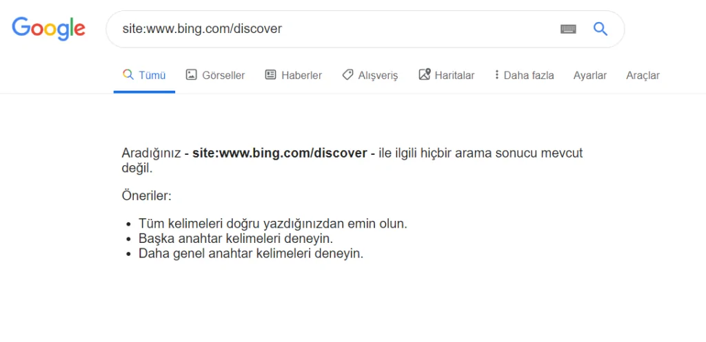 Google, Bing'in keşfet bölümüne trafik göndermeyi durdurdu