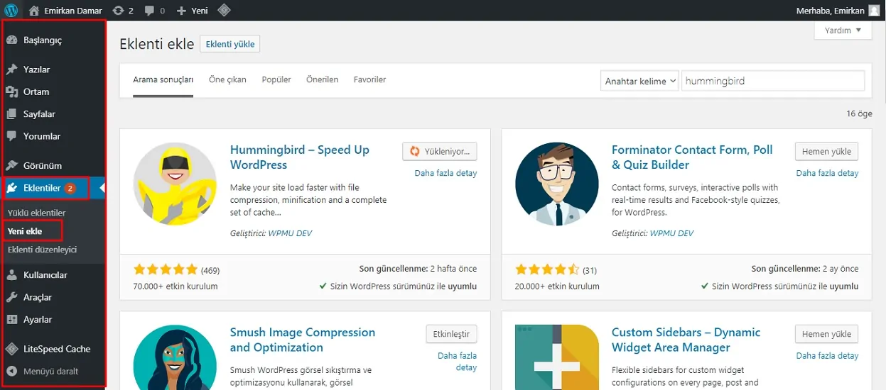 WordPress eklentiler nelerdir?