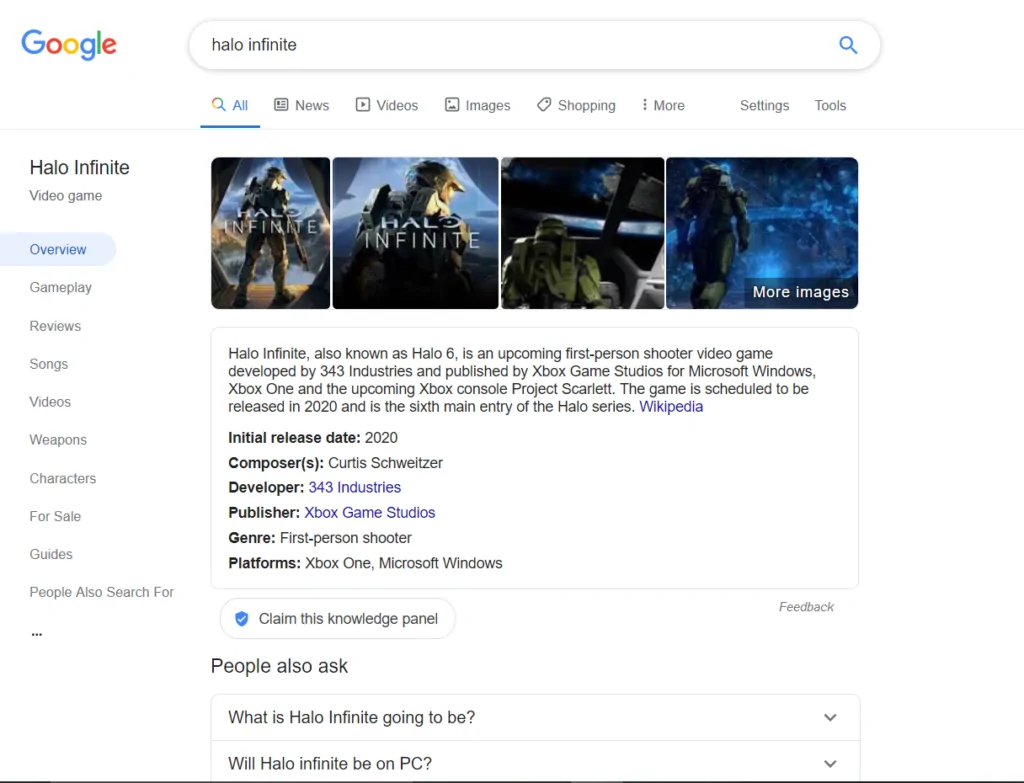 Google video oyunları arama sayfası