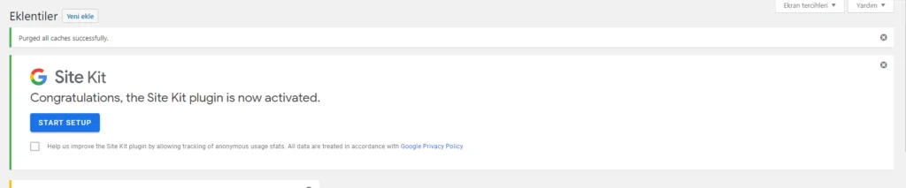 Google Site Kit WordPress kurulum adımları