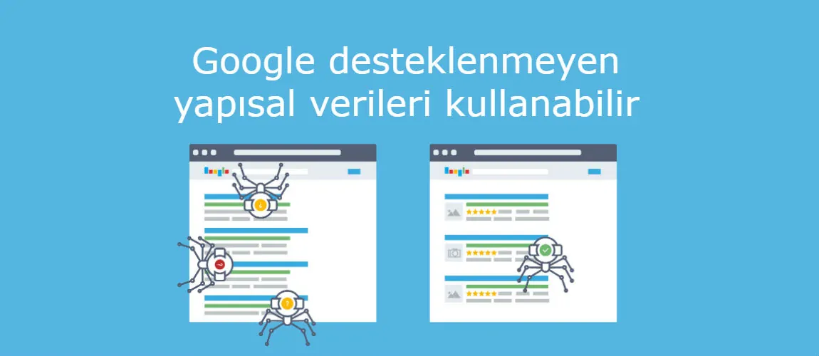 Google desteklenmeyen yapısal verileri kullanabilir