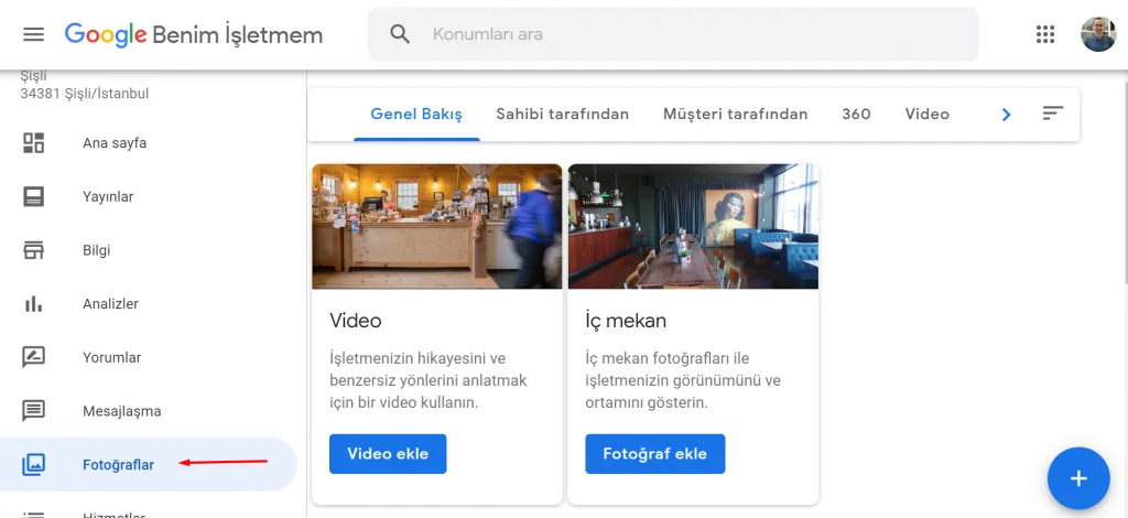 Google My Business Fotoğraflar