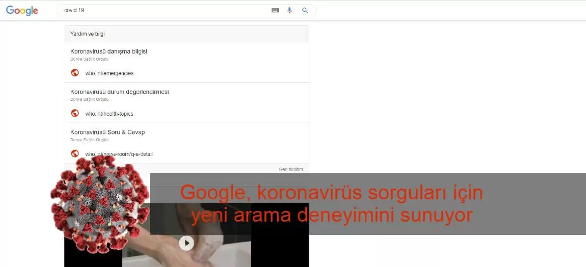 Google, koronavirüs sorguları için yeni arama deneyimini sunuyor