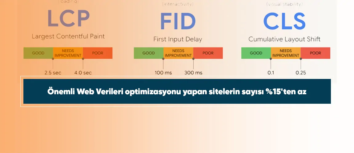 Önemli Web Verileri optimizasyonu yapan sitelerin sayısı %15'ten az